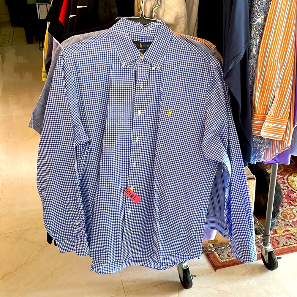 Three Polo by Ralph Lauren dress shirts. Size large